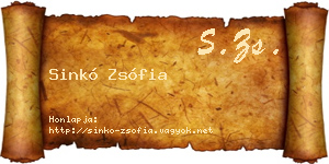 Sinkó Zsófia névjegykártya